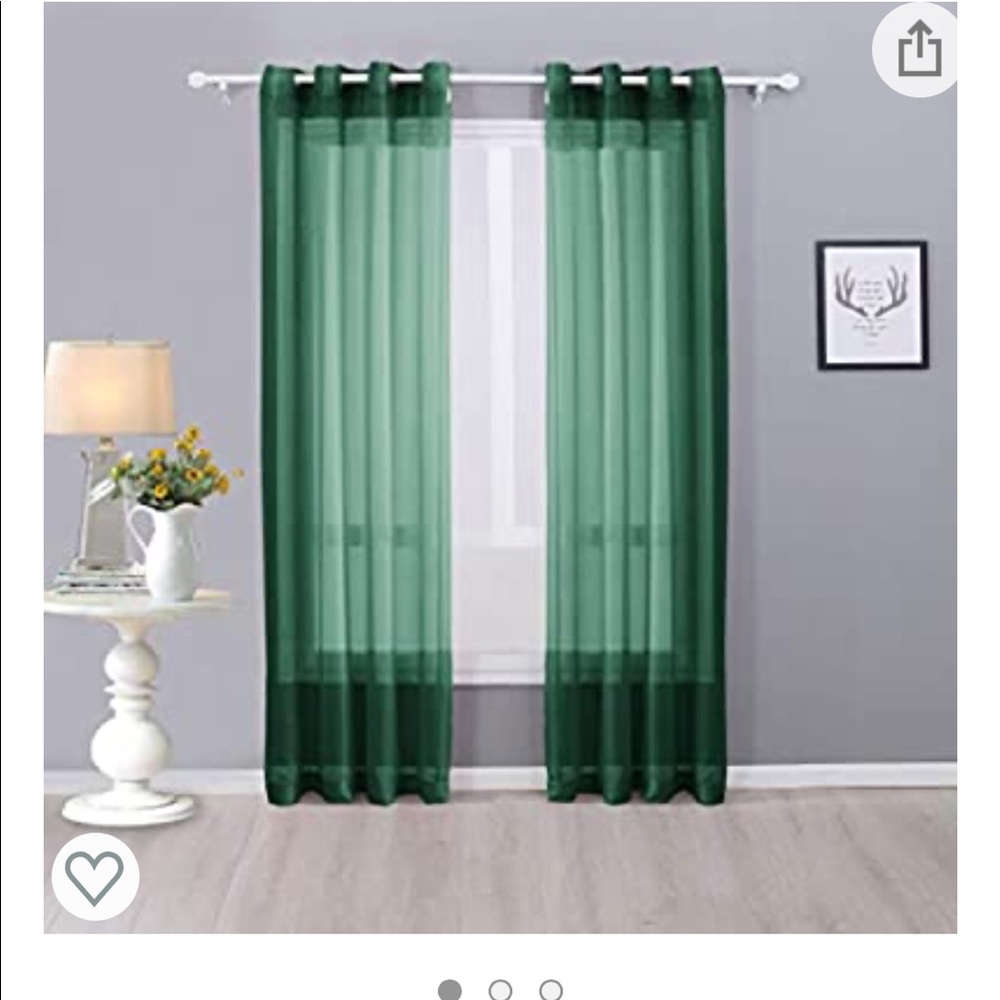 ‼️LAST CHANCE‼️ Sheer hunter green curtains